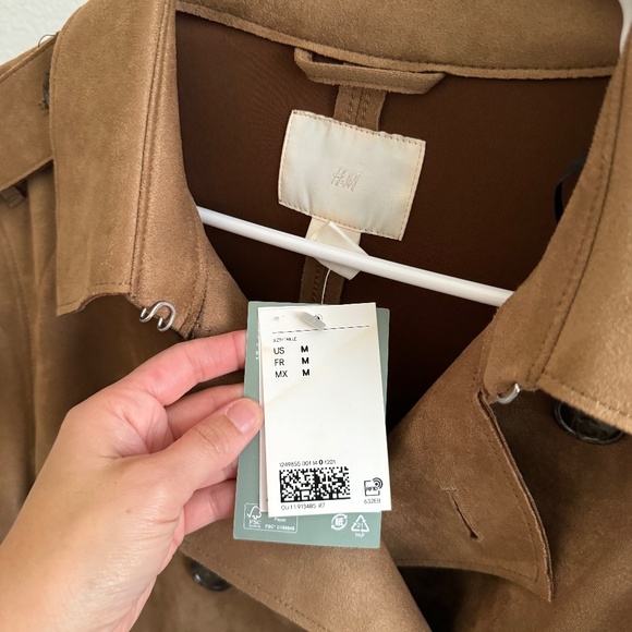 H&M Faux Suede Trench Size M - Picture 4 of 6